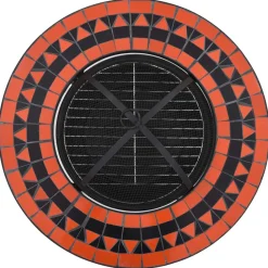 vidaXL Chimeneas-Brasero mesa de mosaico cerámica 68 cm