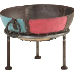 vidaXL Chimeneas-Brasero rústico colorido de hierro Ø40 cm