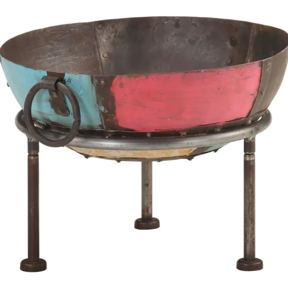 vidaXL Chimeneas-Brasero rústico colorido de hierro Ø40 cm