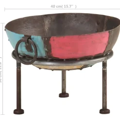 vidaXL Chimeneas-Brasero rústico colorido de hierro Ø40 cm