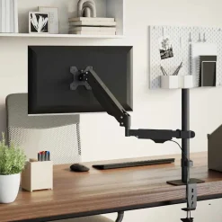 vidaXL Brazo de monitor único pantalla máxima 27'' resorte de gas 10kg Hot