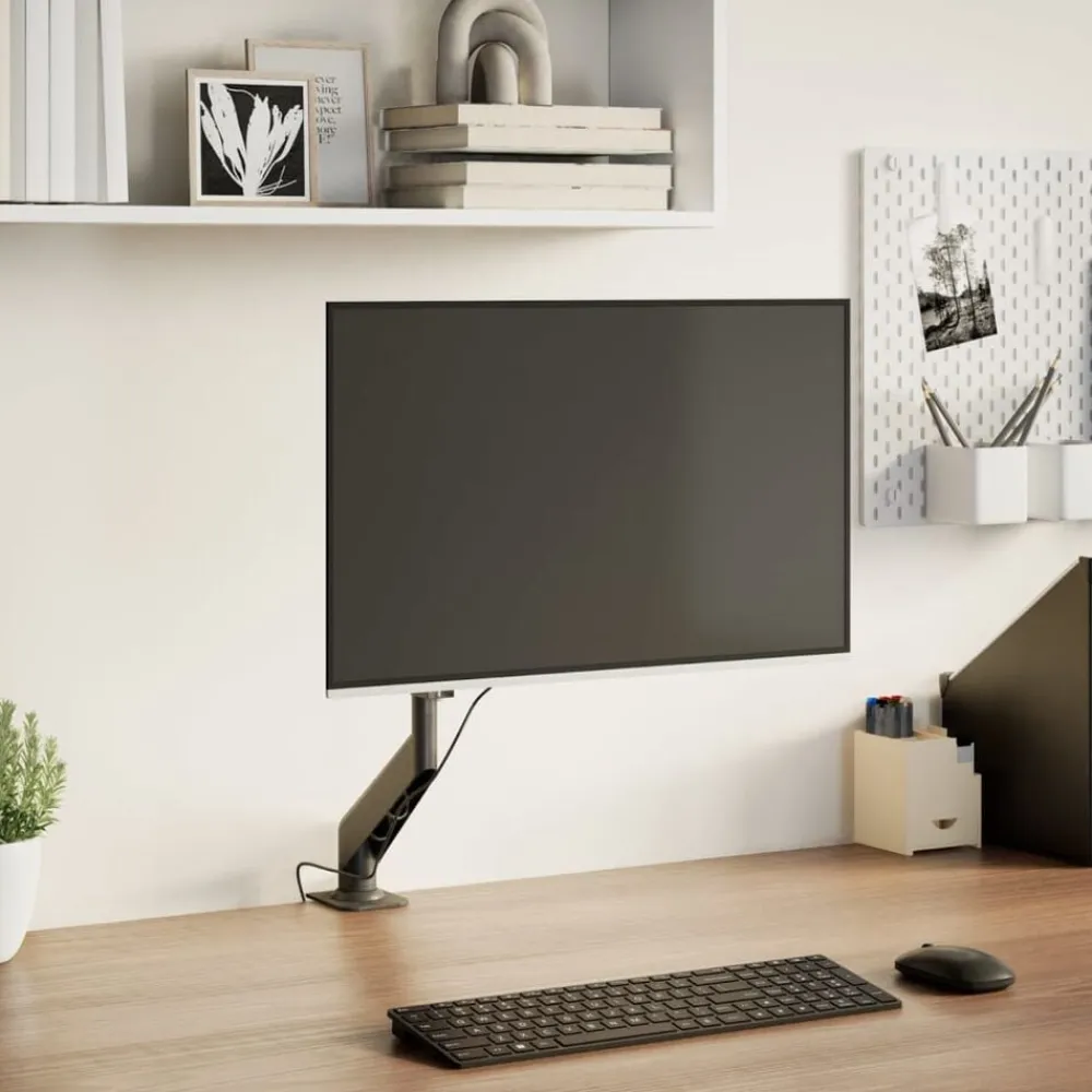 vidaXL Brazo de monitor único pantalla máxima 27'' resorte de gas 10kg Hot