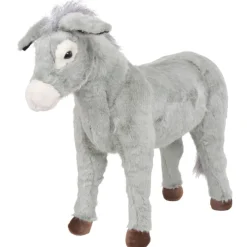vidaXL Burro de peluche de pie gris XXL Best
