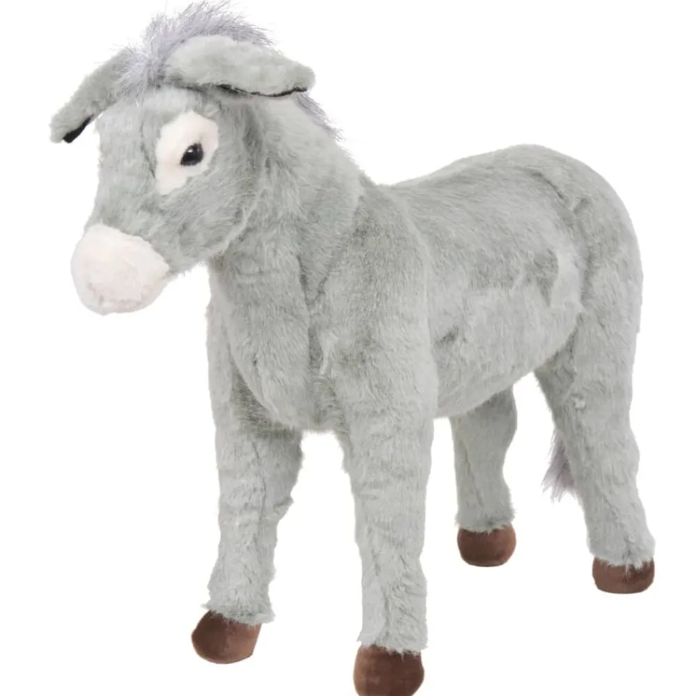vidaXL Burro de peluche de pie gris XXL Best