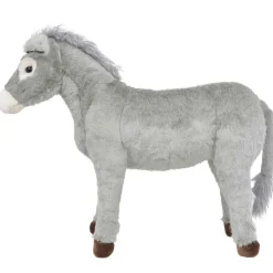 vidaXL Burro de peluche de pie gris XXL Best