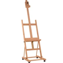 vidaXL Material De Oficina-Caballete de pintura madera maciza de haya 55x53,5x178 cm