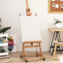 vidaXL Material De Oficina-Caballete de pintura madera maciza de haya 55x53,5x178 cm