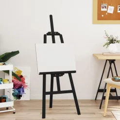 vidaXL Material De Oficina-Caballete de pintura madera maciza pino 53,5x95x127 cm