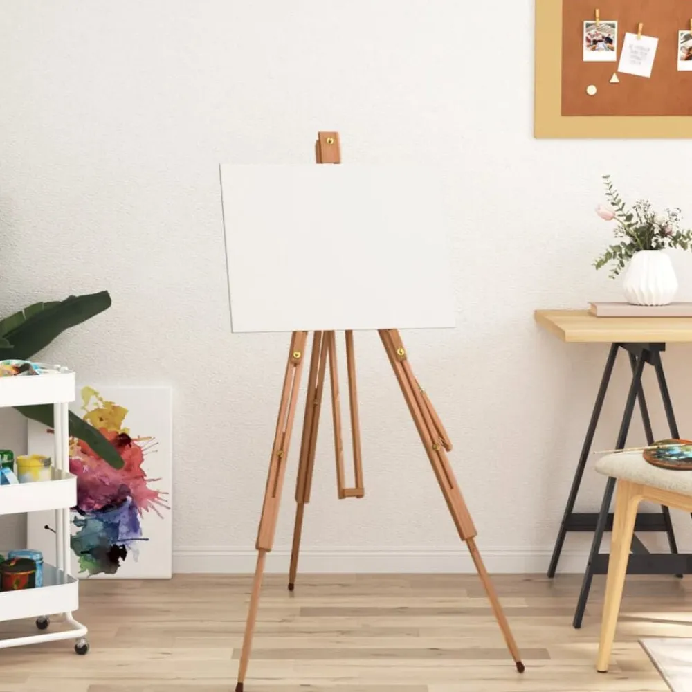 vidaXL Material De Oficina-Caballete de pintura madera maciza de haya 100x104x172 cm