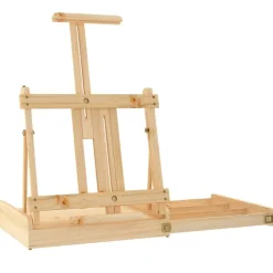 vidaXL Material De Oficina-Caballete de sobremesa con cajón madera de pino 41,5x37x12 cm