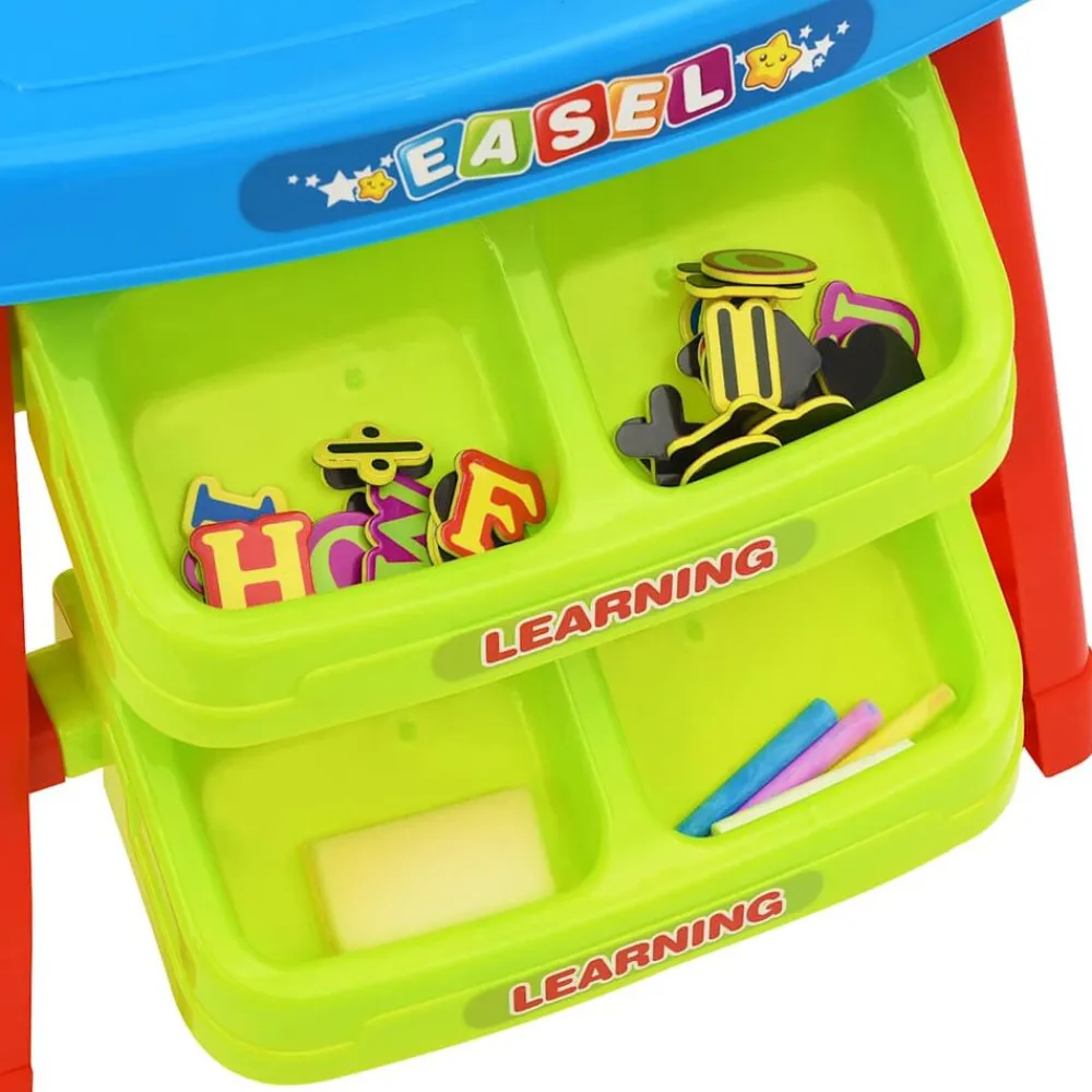 vidaXL Juguetes-Caballete y mesa de aprendizaje para niños 3-1 set de juego