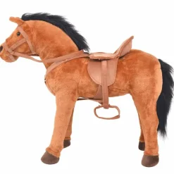 vidaXL Caballo de juguete de pie de peluche marrón Clearance