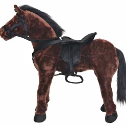 vidaXL Caballo de peluche de pie marrón oscuro XXL Online