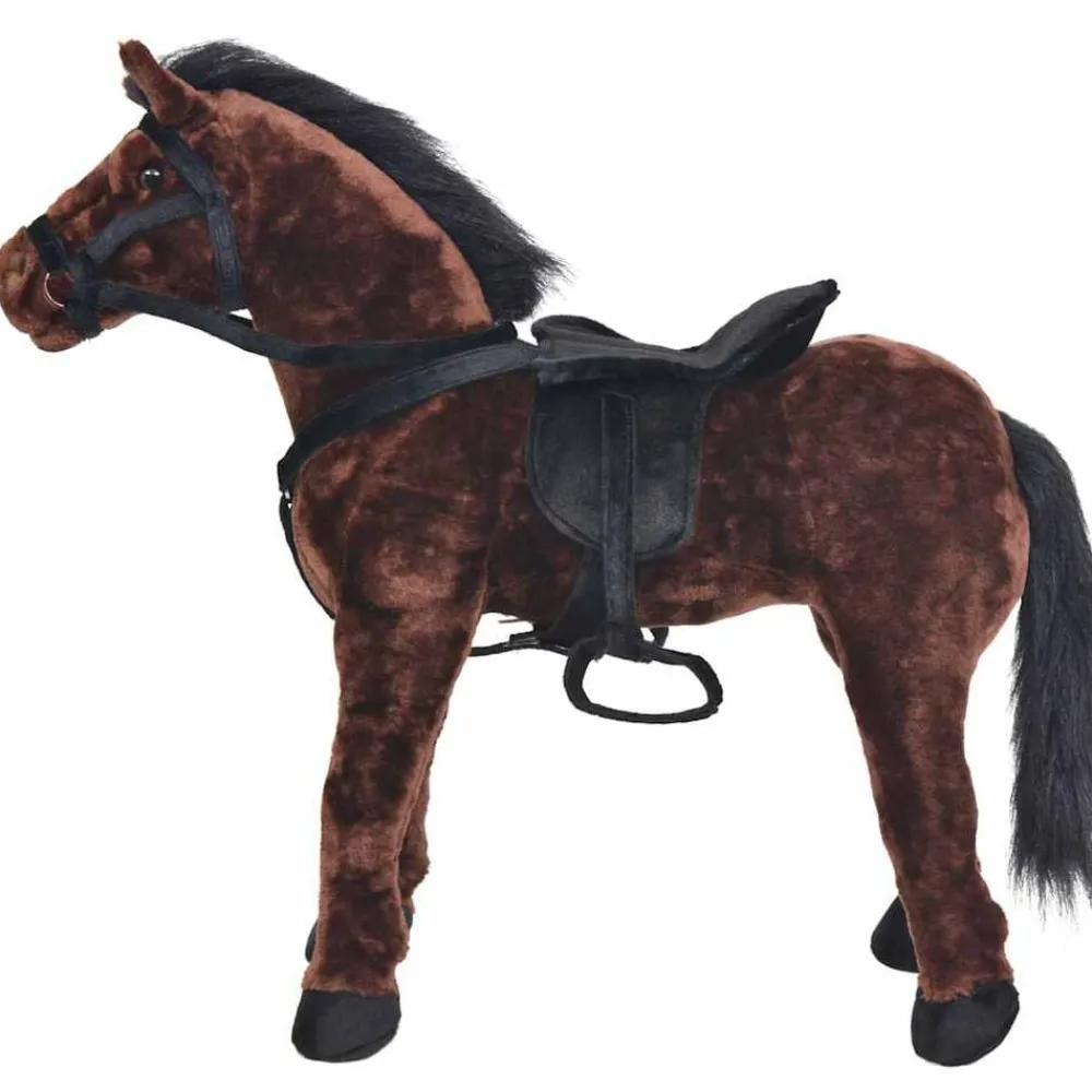 vidaXL Caballo de peluche de pie marrón oscuro XXL Online
