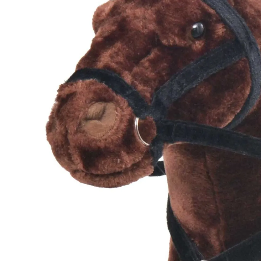 vidaXL Caballo de peluche de pie marrón oscuro XXL Online