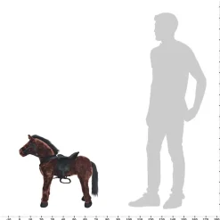 vidaXL Caballo de peluche de pie marrón oscuro XXL Online