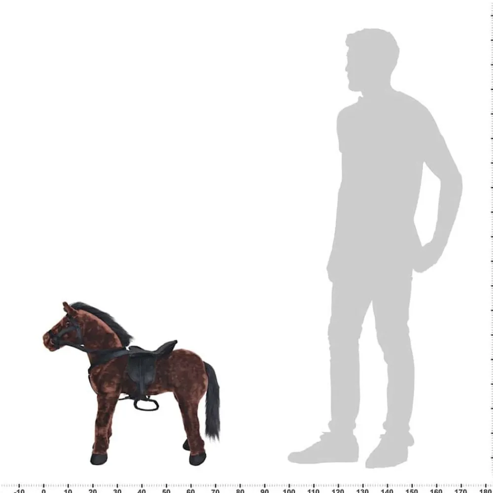 vidaXL Caballo de peluche de pie marrón oscuro XXL Online
