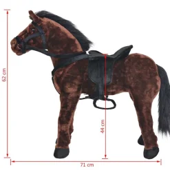 vidaXL Caballo de peluche de pie marrón oscuro XXL Online