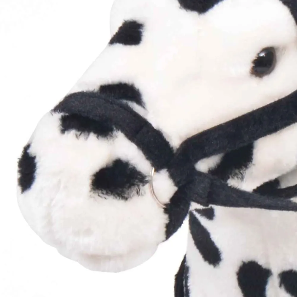 vidaXL Caballo de peluche de pie negro y blanco XXL Online