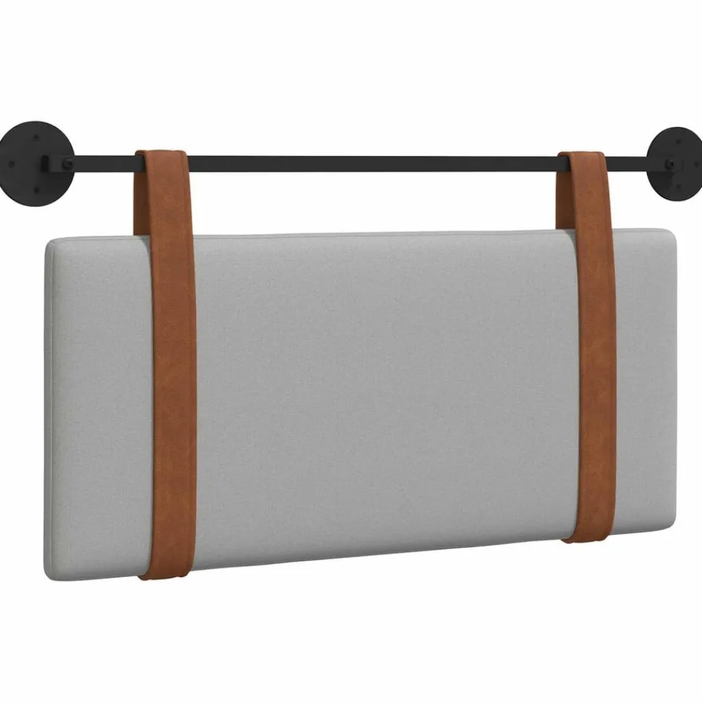 vidaXL Cabecera Colgante Liso 90 x 55 x 5 cm PU antiguo Gris nube New