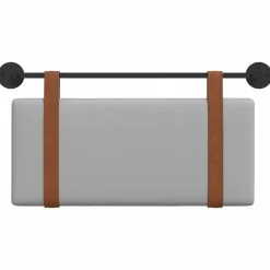 vidaXL Cabecera Colgante Liso 90 x 55 x 5 cm PU antiguo Gris nube New