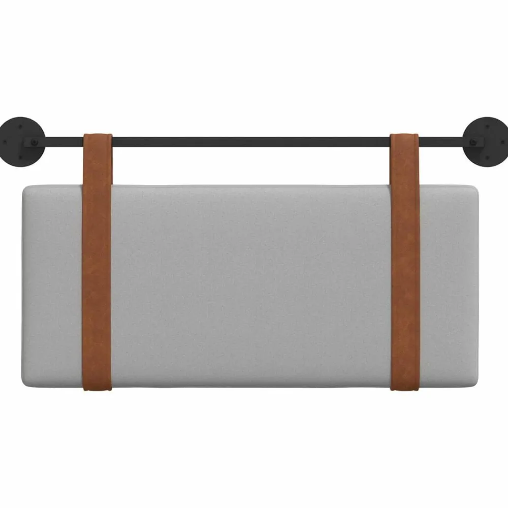 vidaXL Cabecera Colgante Liso 90 x 55 x 5 cm PU antiguo Gris nube New
