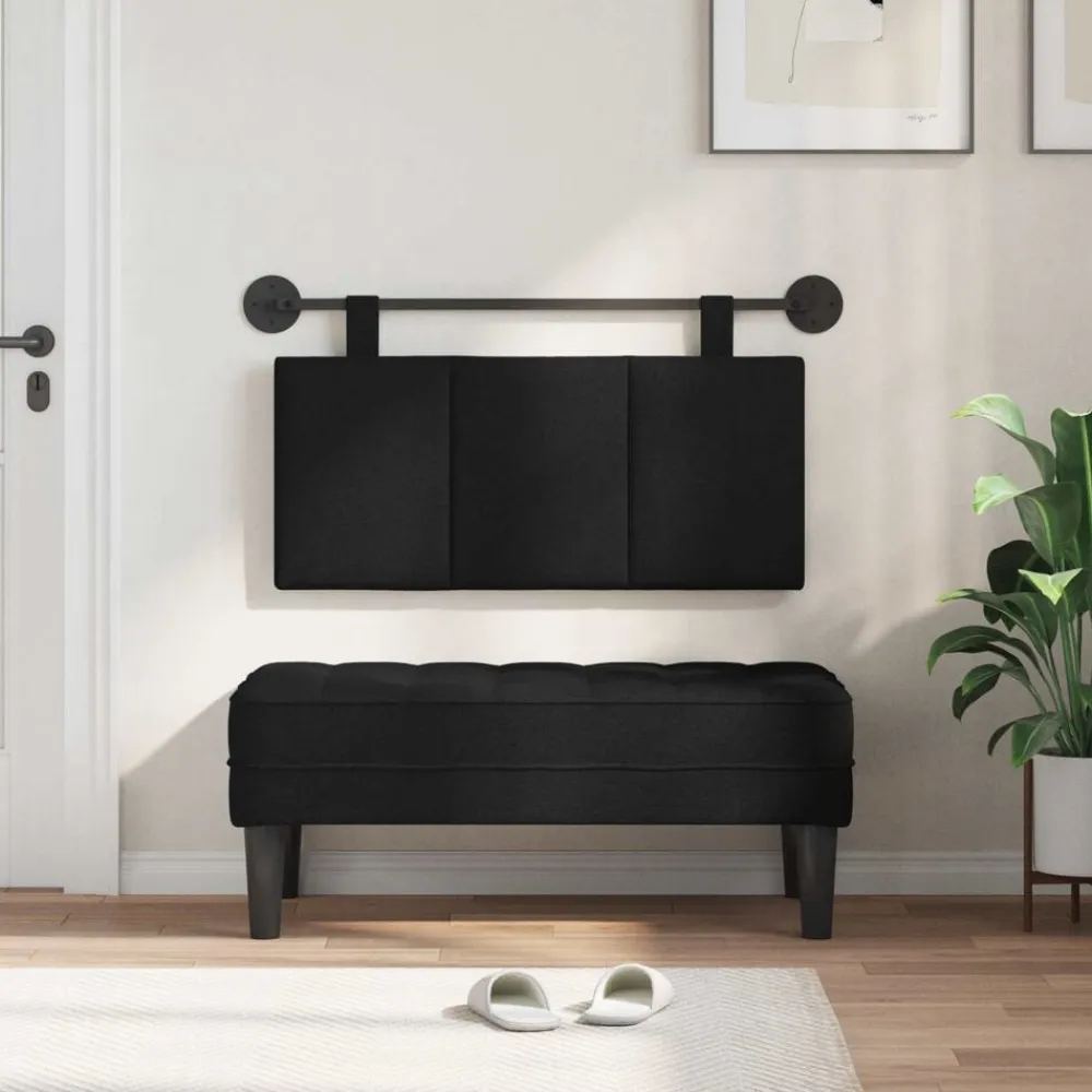 vidaXL Camas Y Accesorios-Cabecera Colgante Montaje en la pared 90 x 55 x 5 cm tela