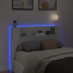 vidaXL Camas Y Accesorios-Cabecera con LED 140 x 16,5 x 103,5 cm Madera de ingeniería