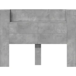 vidaXL Cabecera con LED con estante Hormigón 140 x 16,5 x 103,5 cm Gris concreto Clearance