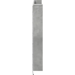 vidaXL Cabecera con LED con estante Hormigón 140 x 16,5 x 103,5 cm Gris concreto Clearance