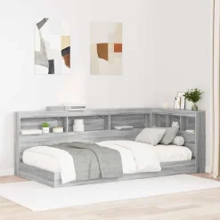 vidaXL Cabecera de almacenamiento con estante 80 cm Gris sonoma Online