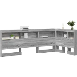 vidaXL Cabecera de almacenamiento con estante 80 cm Gris sonoma Online