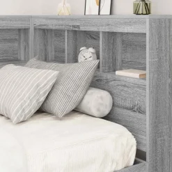vidaXL Cabecera de almacenamiento con estante 80 cm Gris sonoma Online
