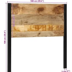 vidaXL Cabecero 100 cm Madera Maciza Mango y Hierro Online