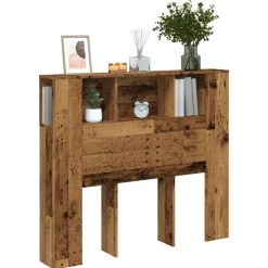 vidaXL Cabecero armario madera ingeniería envejecida 120x19x104,5 cm Madera antigua Discount