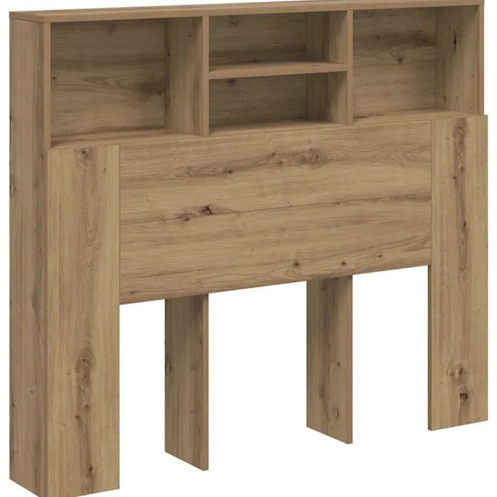 vidaXL Cabecero armario madera roble artisian 120x19x103,5 cm Roble artisan New