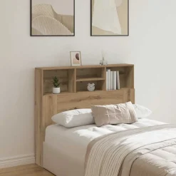 vidaXL Cabecero armario madera roble artisian 120x19x103,5 cm Roble artisan New