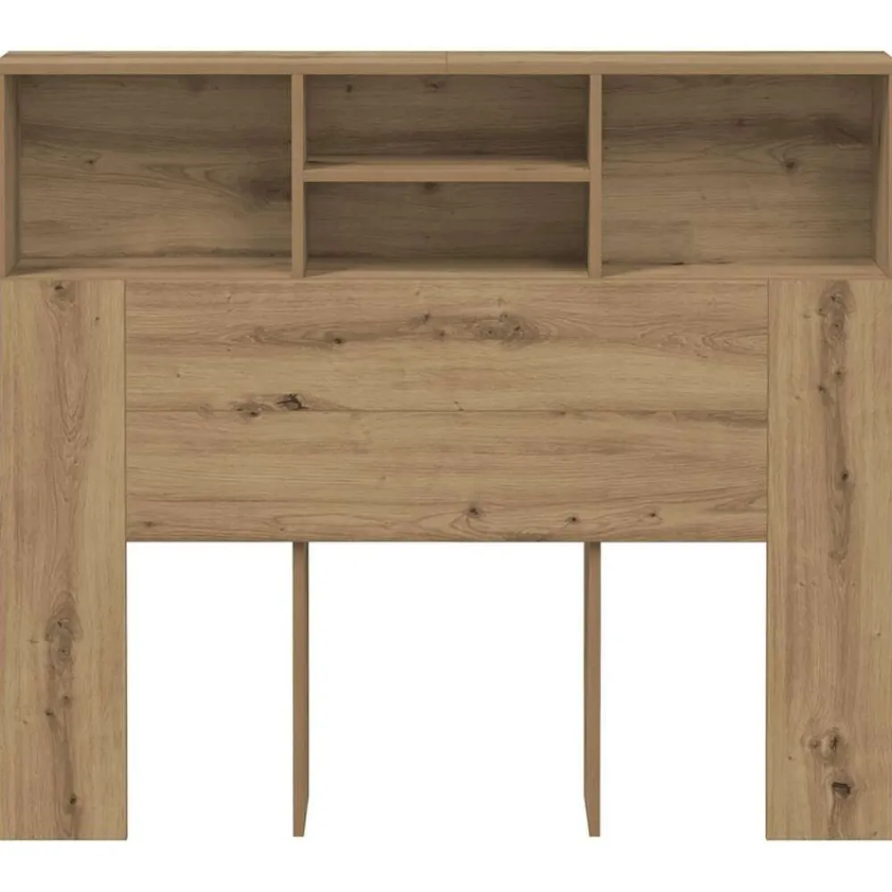 vidaXL Cabecero armario madera roble artisian 120x19x103,5 cm Roble artisan New
