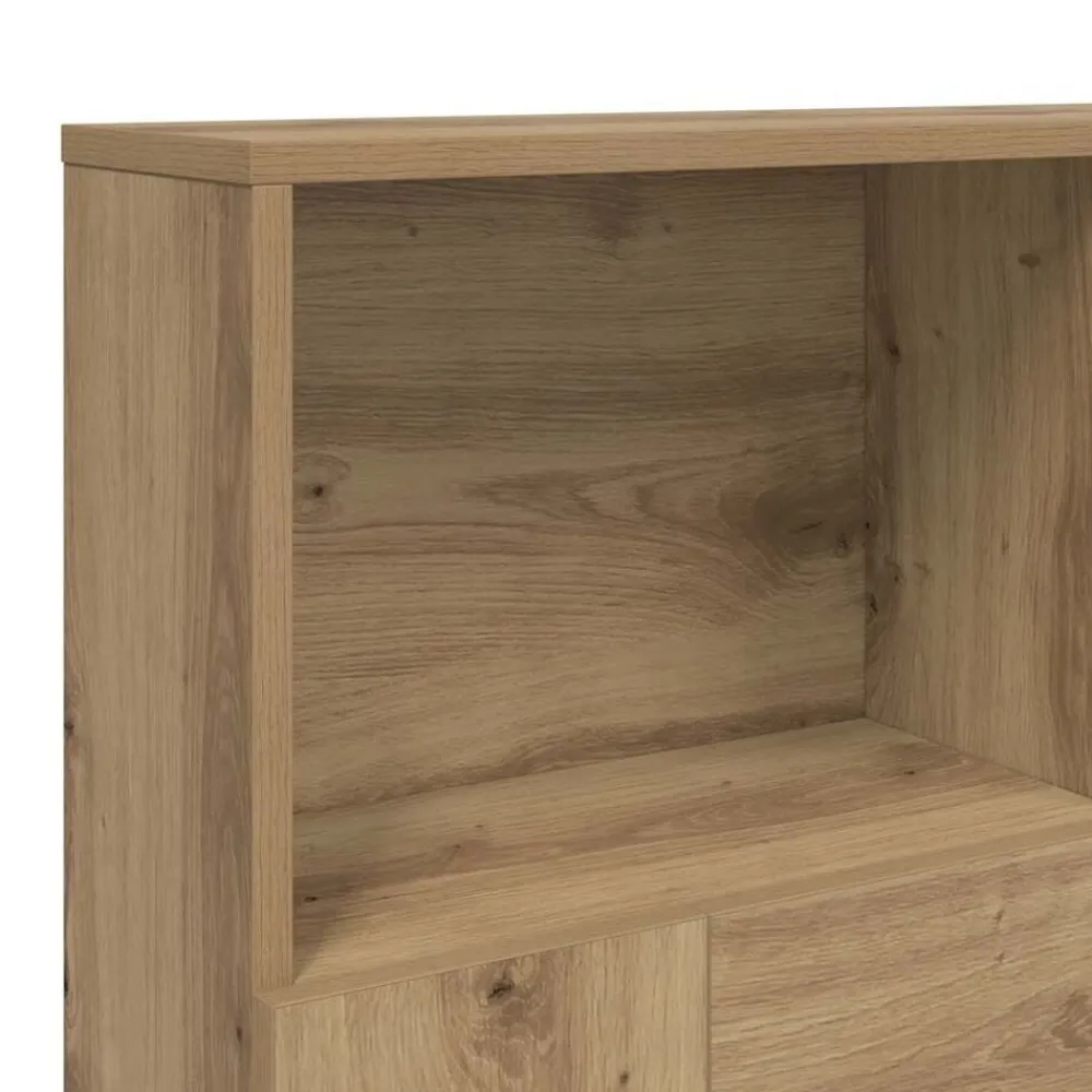 vidaXL Cabecero armario madera roble artisian 120x19x103,5 cm Roble artisan New