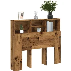 vidaXL Cabecero armario madera ingeniería envejecida 120x19x103,5 cm Madera envejecida New