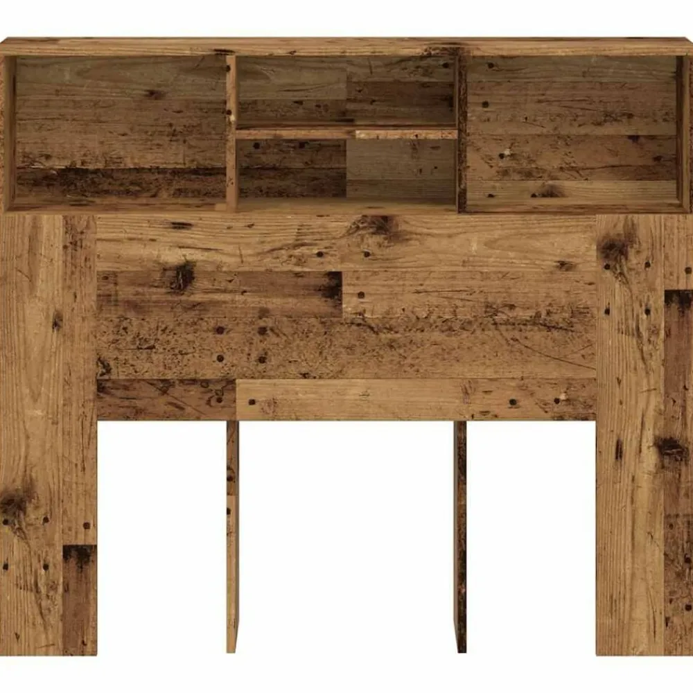 vidaXL Cabecero armario madera ingeniería envejecida 120x19x103,5 cm Madera envejecida New