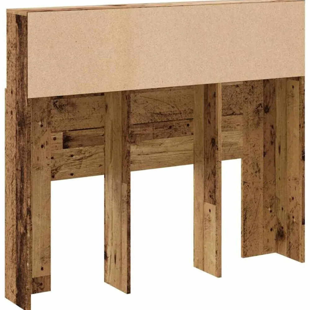 vidaXL Cabecero armario madera ingeniería envejecida 120x19x103,5 cm Madera envejecida New