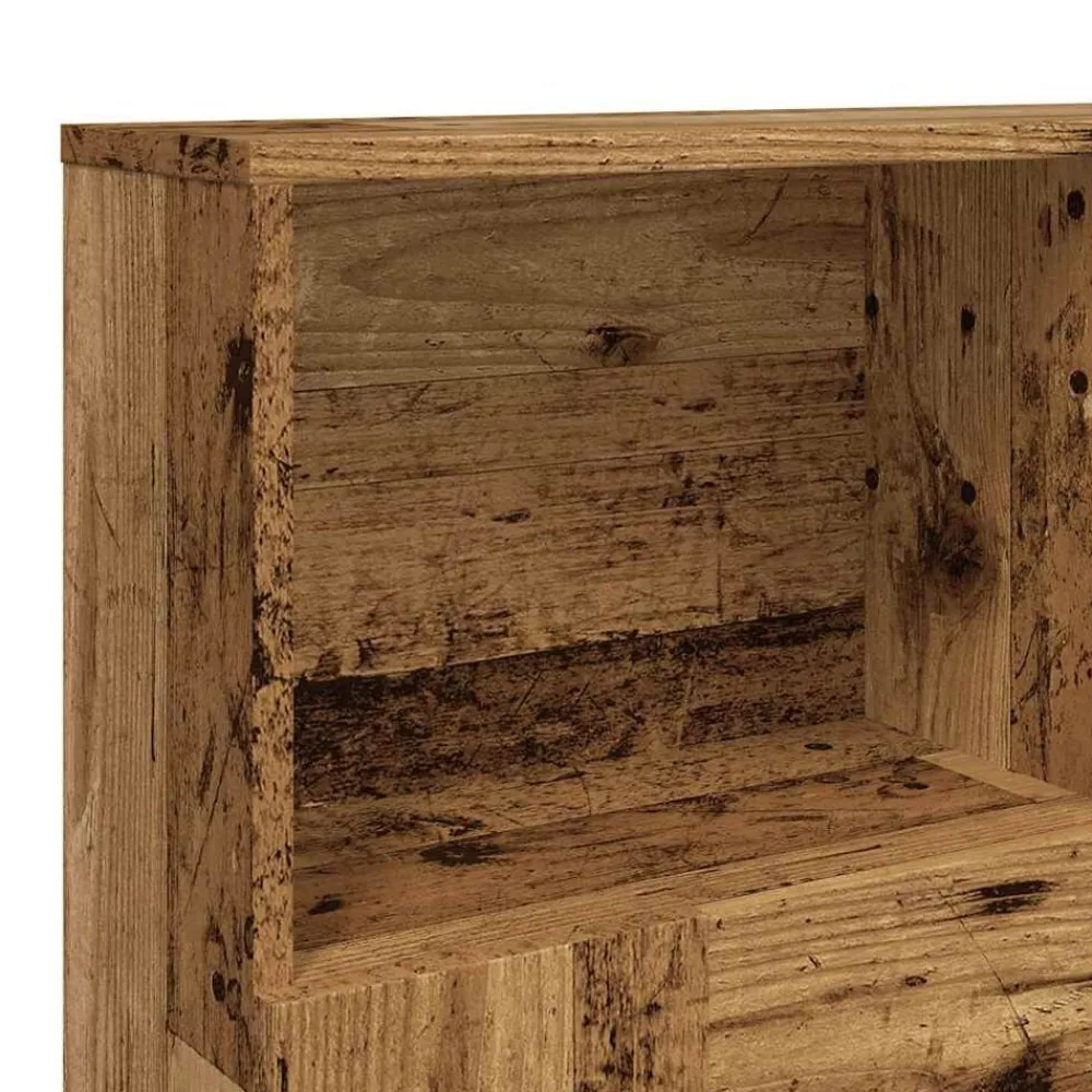 vidaXL Cabecero armario madera ingeniería envejecida 120x19x103,5 cm Madera envejecida New
