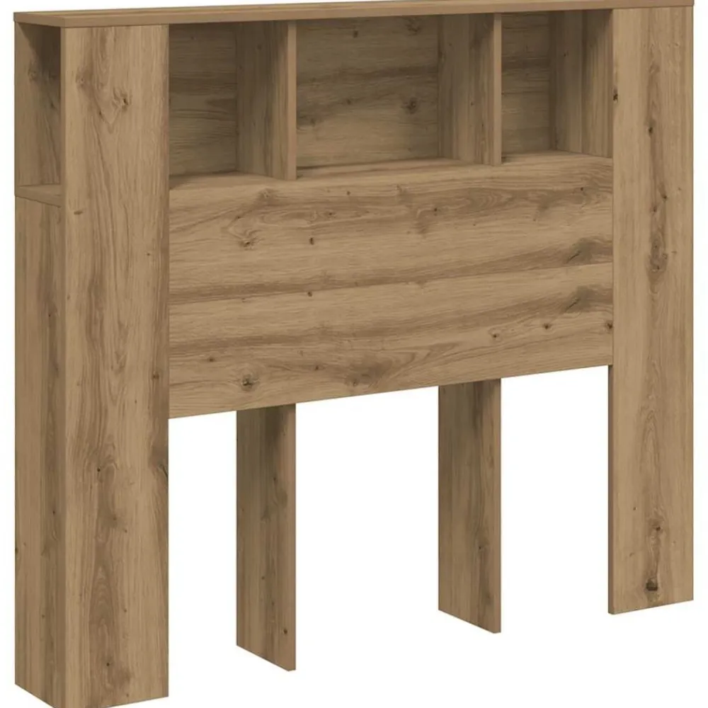 vidaXL Cabecero armario madera ingeniería 120x19x104,5cm Roble artisan Outlet