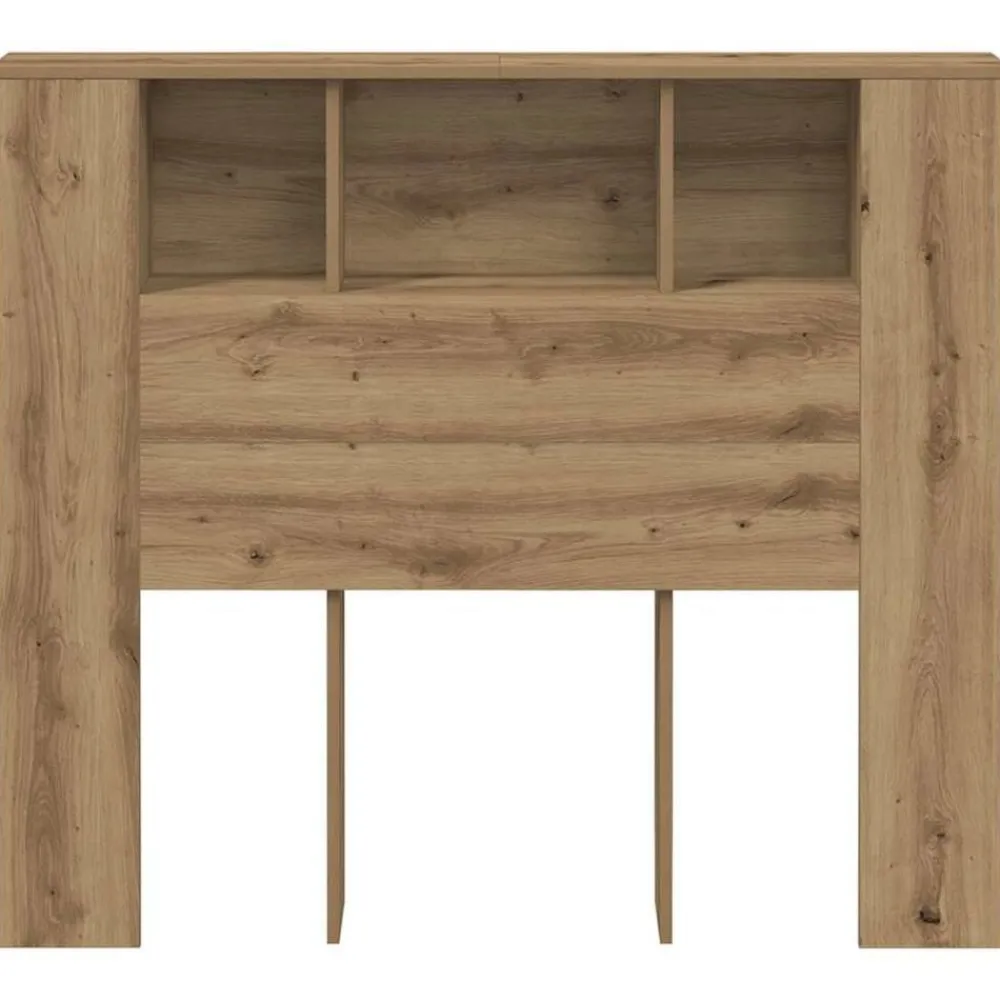 vidaXL Cabecero armario madera ingeniería 120x19x104,5cm Roble artisan Outlet