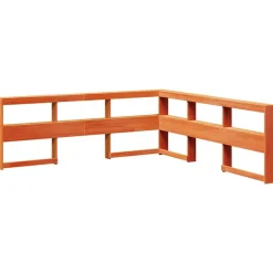 vidaXL Camas Y Accesorios-Cabecero cama estantería forma L marrón encerado 200 cm