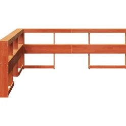 vidaXL Camas Y Accesorios-Cabecero cama estantería forma L marrón encerado 200 cm