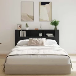 vidaXL Cabecero con armario 180 x 18,5 x 102,5 cm Roble negro New
