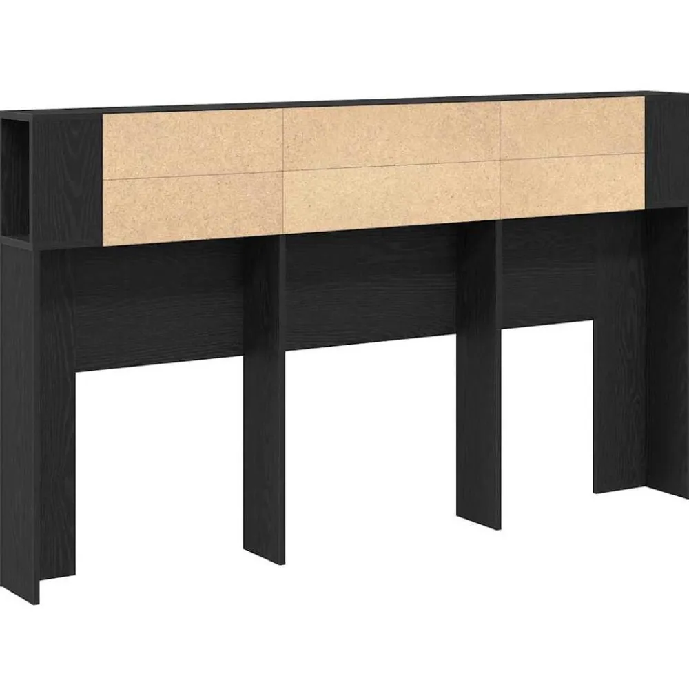 vidaXL Cabecero con armario 180 x 18,5 x 102,5 cm Roble negro New