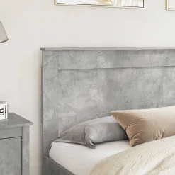vidaXL Camas Y Accesorios-Cabecero con cabecera Gris Concreto 200 cm Madera contrachapada